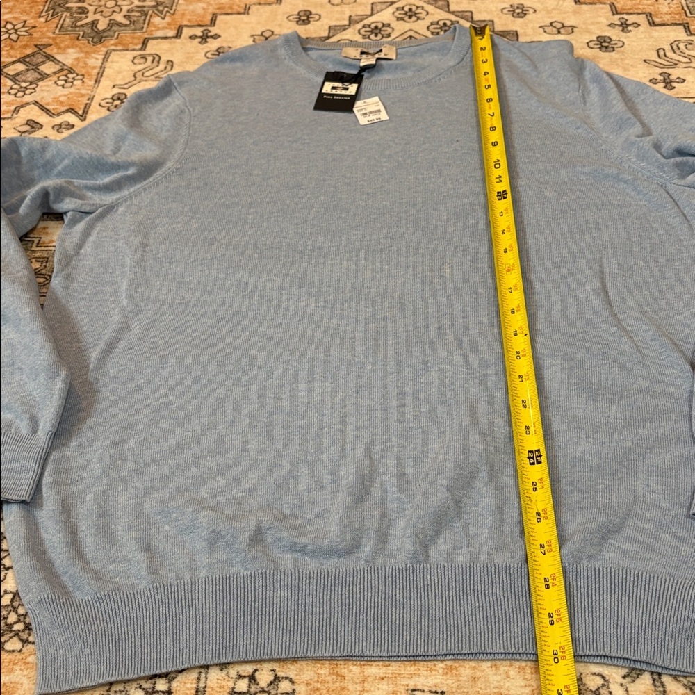 Nwt Men’s Wearhouse X Joseph Abound Xl Pima Cotton Blue Lightweight Sweater — image 3 of 8